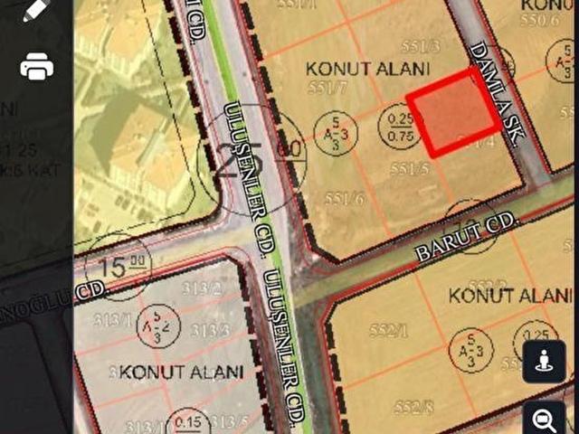 TEMELLİ' DE TOKİ KONUTLARI KARŞISINDA 605 M2 İMARLI ARSA