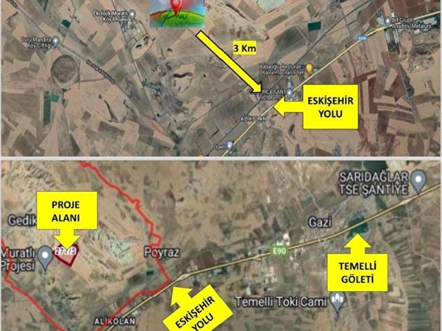 TEMELLİ GEDİKLİ MAHALLESİNDE ESKİŞEHİR YOLUNA 3 KM MESAFEDE