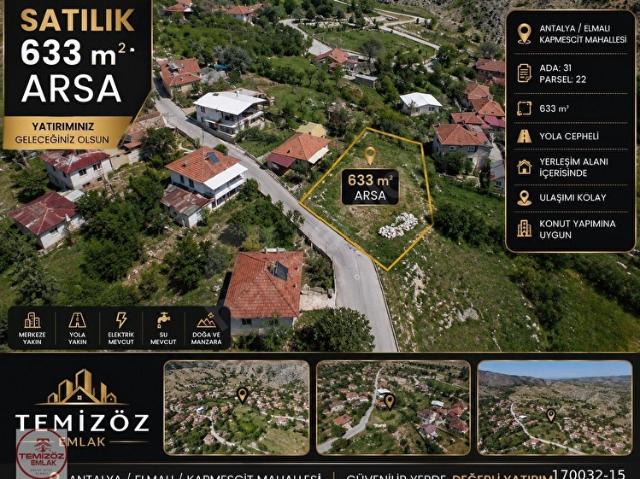 TEMİZÖZ EMLAKTAN SATILIK 633m2 ARSA