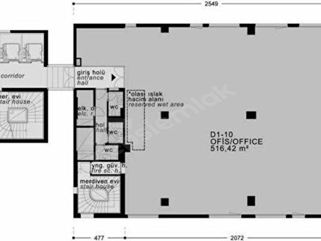 TEKFEN OFİSPARK KAĞITHANE KİRALIK 516M2 NATAMAM OFİS