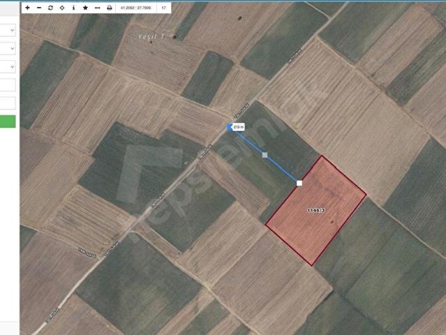 TEKİRDAĞ ERGENE YENİ DEVLET HASTANESİ YAKINI 31.625 m2 TARLA !