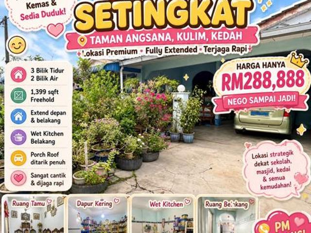 Teres Setingkat Cantik Taman Angsana Kulim