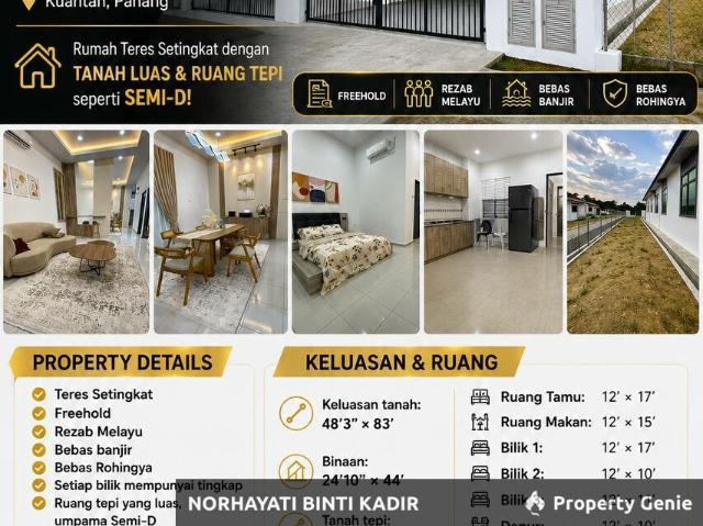 TERES SETINGKAT UNTUK DIJUAL DI TAMAN PANDAN 1, KUANTAN
