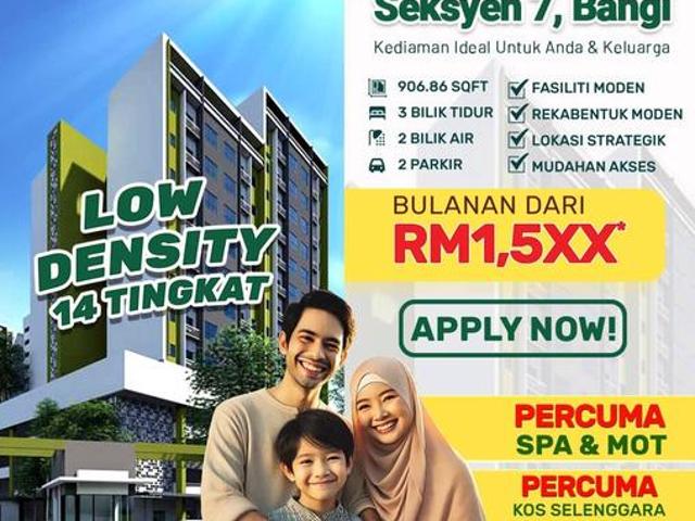 TERMURAH Apartment Intana Ria 3 Seksyen 7 Bangi next to MRT KTM