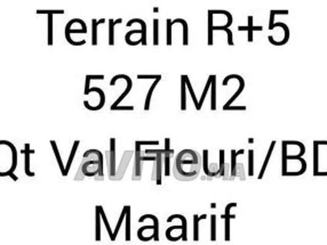 Terrain Maarif 527m QT VAl fleuri façade 19 m