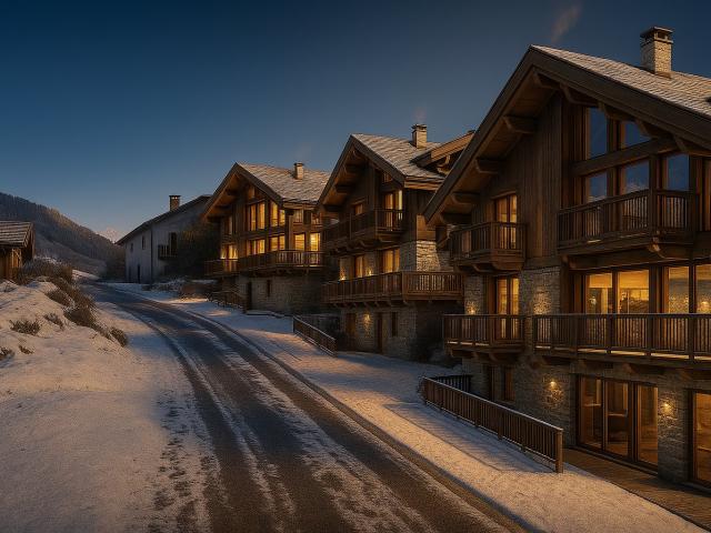 Terrain avec Permis 3 Chalets Luxe 580m² Les Belleville