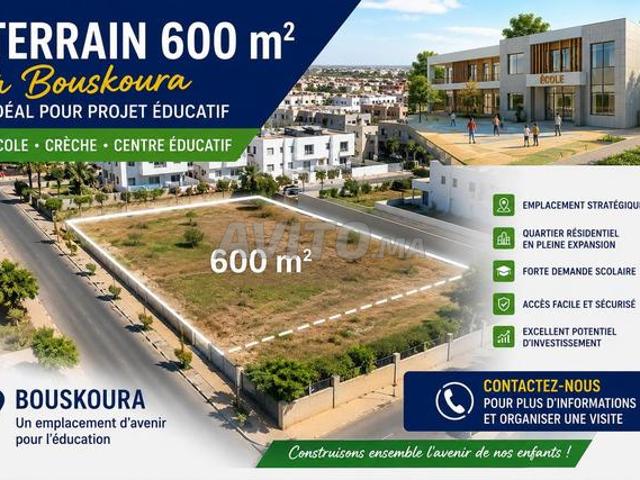Terrain à Bouskoura – Idéal pour Projet Éducatif