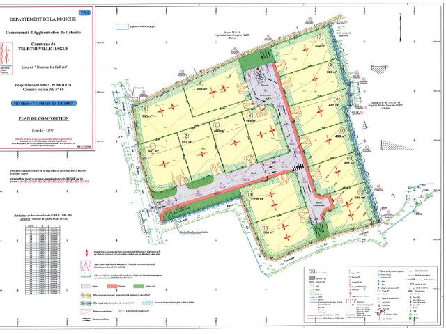 Terrain à bâtir 755 m² viabilisé – Teurthéville Hague 50690 – 59 000 €