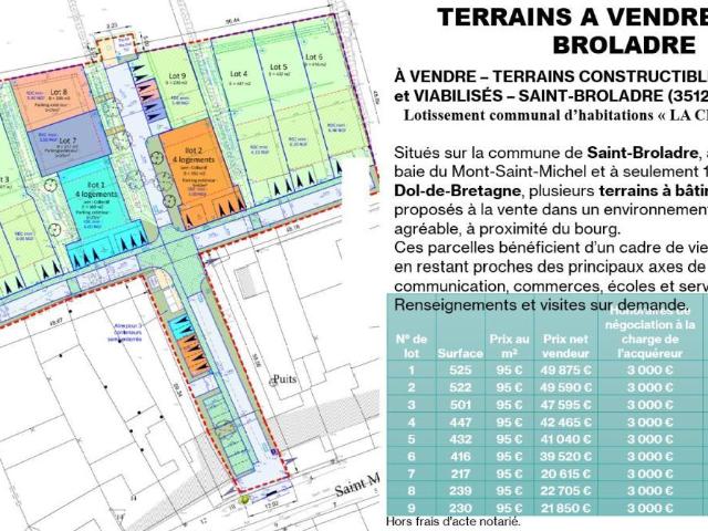 Terrain à bâtir à vendre à Saint Broladre 35120