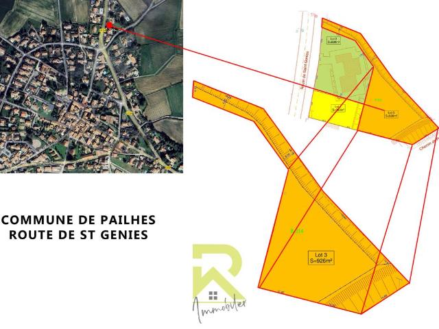 Terrain à bâtir de 926 m2 viabilisé en vente à Pailhès