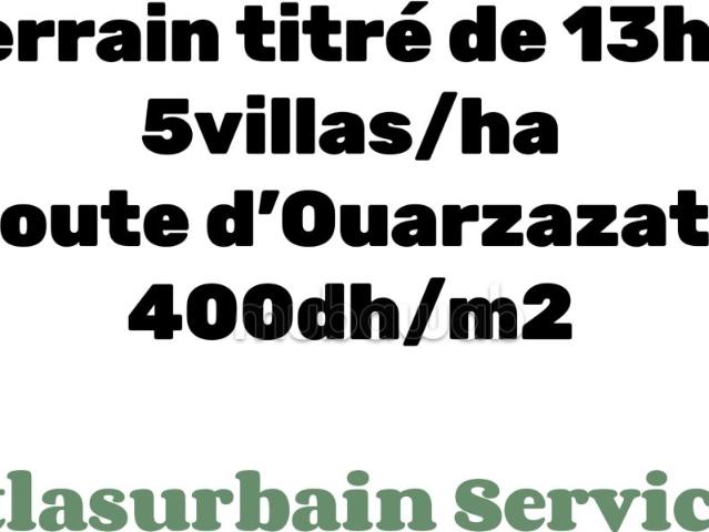 Terrain à la vente à Route de Ouarzazate. Superficie * * m²