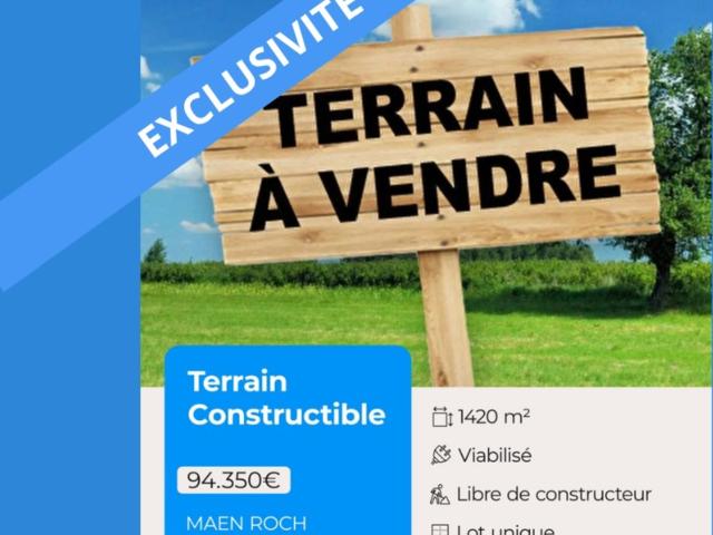 Terrain à vendre de 1 420 m² MAEN ROCH 35