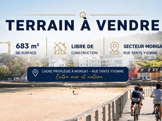 Terrain à vendre 683 m2 Morgat 29160 Secteur recherché de la Presqu’île de Crozon