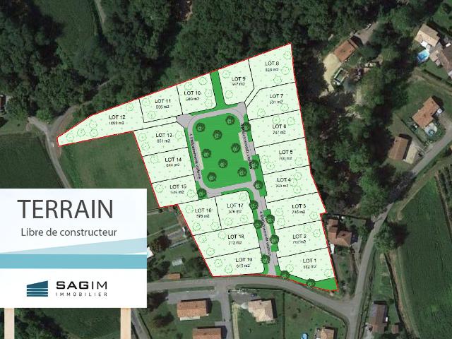 Terrain constructible 1048 m² CAUNEILLE