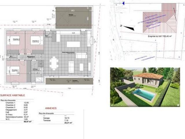Terrain constructible à Saint Geniès de Comolas