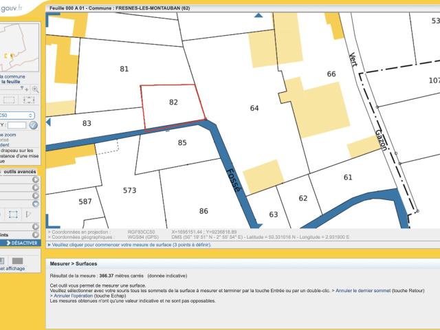 Terrain constructible de 350 m2 Fresnes‑les‑Montauban Environnement calme et arboré