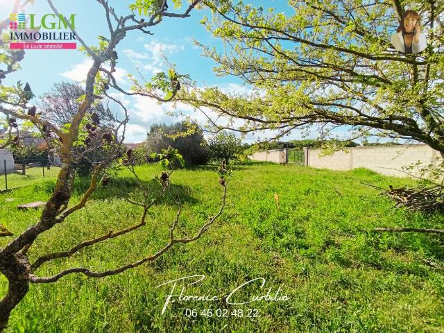 Terrain constructible de 495m² arboré, clôturé, forage Hors lotissement et viabilisation en bordure