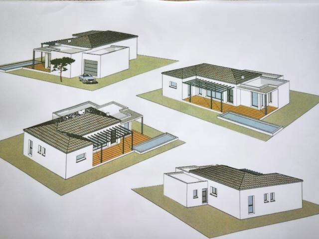 Terrain constructible de 839,00 m² MAGALAS 34 avec villa plain pied 4 faces