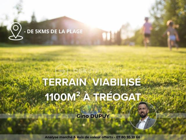 Terrain constructible – environ 1100 m² – TRÉOGAT Finistere