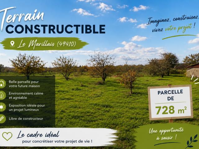 Terrain constructible LE MARILLAIS 13min d'Ancenis