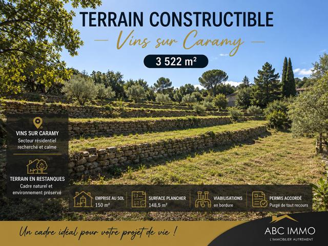 Terrain constructible PERMIS ACCORDE 3522 m2