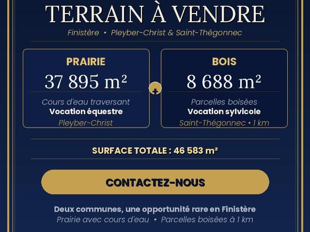 Terrain de loisirs bois Etang à vendre à Pleyber Christ 29410