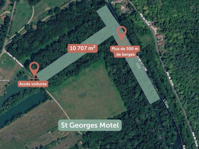 Terrain de loisirs de plus de un hectare en bord de L'Eure