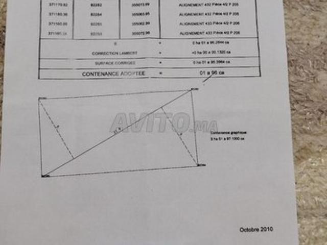 Terrain de 196m² lotissement Sidi Larbi Ain Aouda