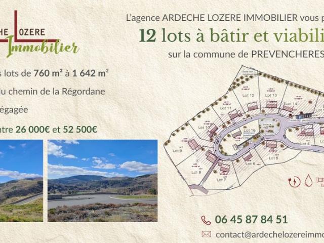 Terrain de 1167 m2 Prévenchères, France