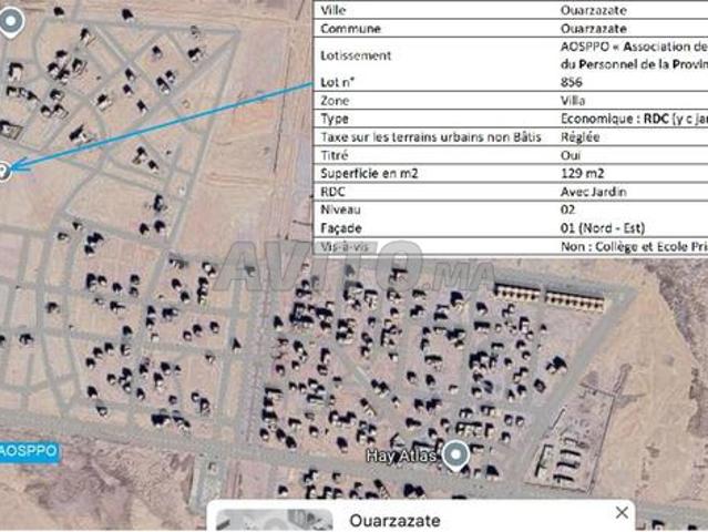Terrain de 130 m² à vendre dans la cité des travailleurs