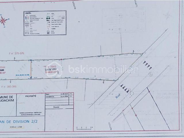 Terrain de 400 m2 proche bourg Saint Joachim