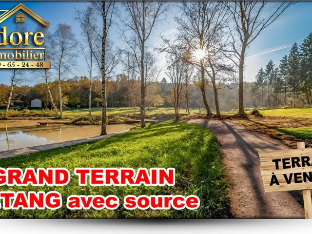 TERRAIN DE 8800 m2 CONSTRUCTIBLE avec ETANG!