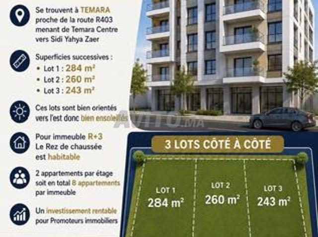 Terrain immeuble R+3 à vendre à Témara