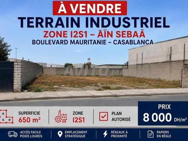 Terrain industriel i2s1 plan autorisé 650m