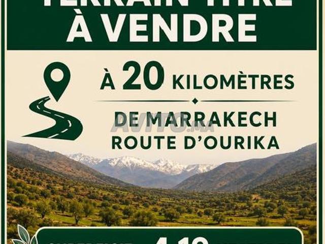 Terrain titré à vendre route d’Ourika
