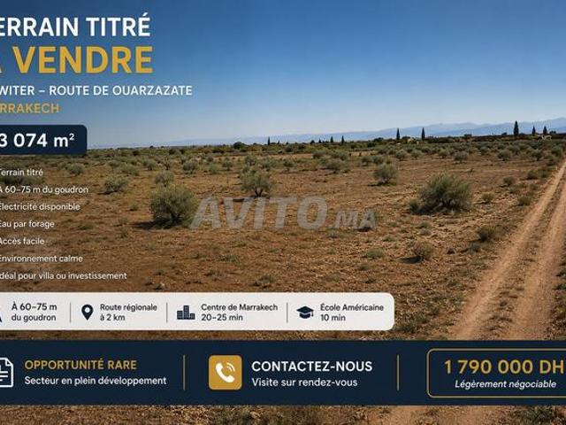 Terrain titré de 3 074 m² à Chwiter