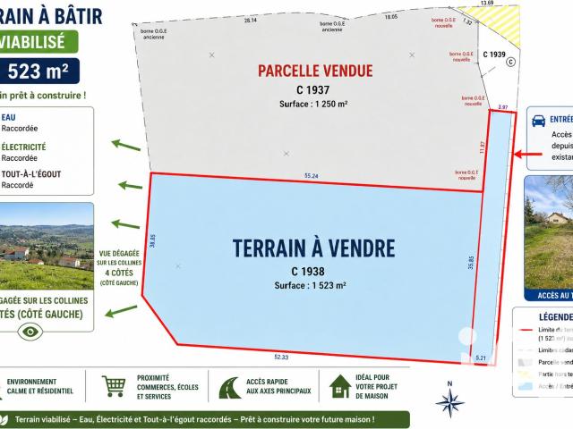 Terrain 1 523 m²