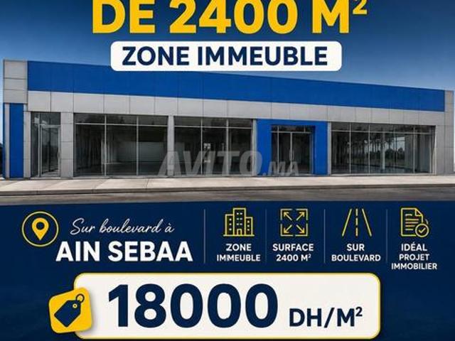 Terrain 2400 m² zone immeuble — Aïn Sebaa