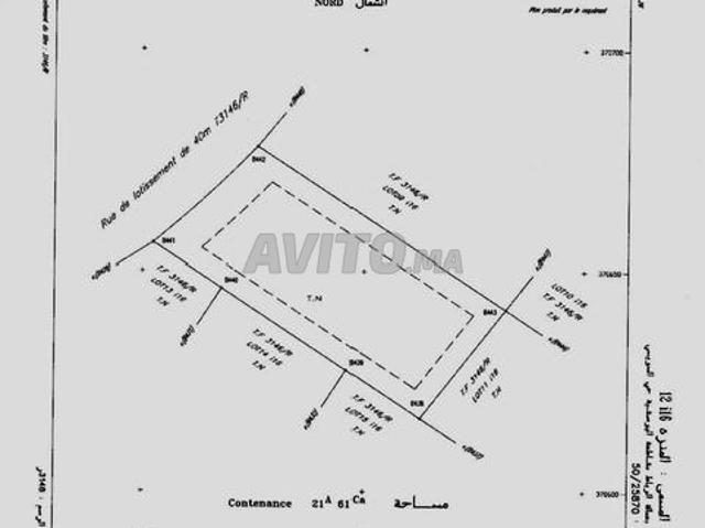 Terrain 2161 m² à vendre Lala Zineb Souissi