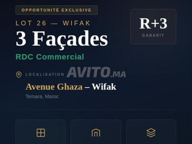 Terrain 3 Façades – RDC Commercial – Wifak Temara