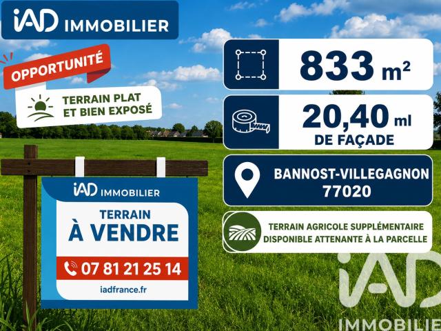 Terrain 833 m²