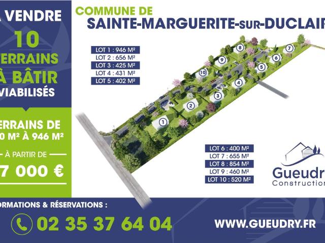 Terrains à bâtir à vendre – Sainte Marguerite sur Duclair centre bourg
