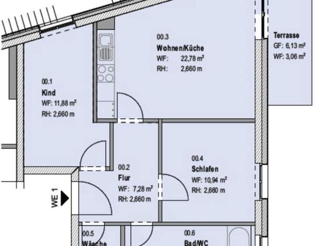 Terrassenwohnung mit Einbauküche in Löbtau zu vermieten