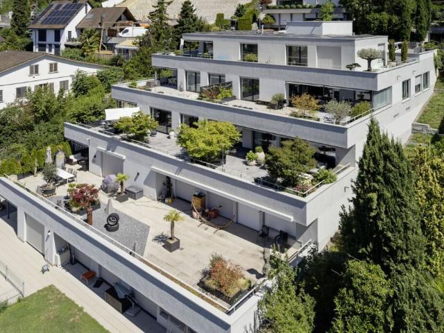 Terrassenwohnung mit Panoramablick bis in die Alpen