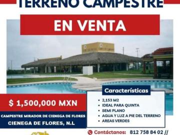 Terreno campestre en venta