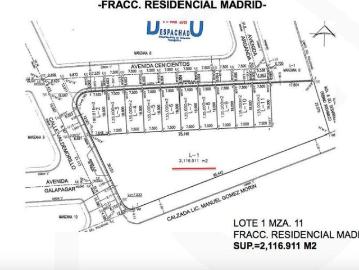 Terreno Comercial de 2,116.91 m? en Venta en Residencial Madrid