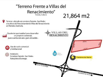 TERRENO COMERCIAL EN VENTA EN AUTOPISTA TORRE?N SAN PEDRO