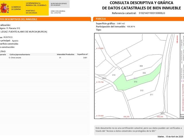 TERRENO A LA VENTA EN CUEVAS DEL REYLLO, FUENTE ÁLAMO