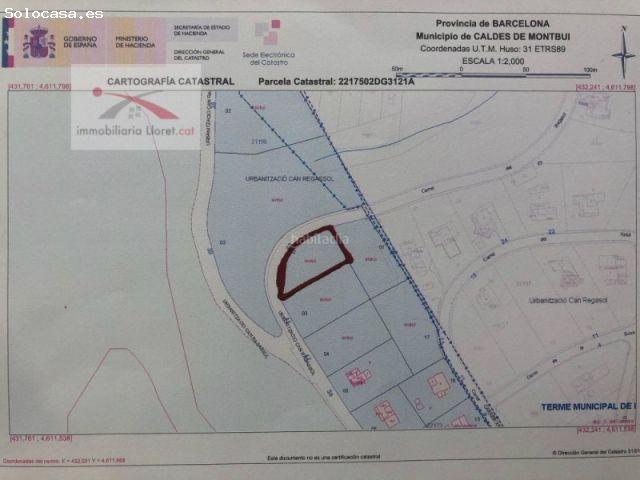 Terreno de 2.046m2 en Urb: CAN RAGASSOL