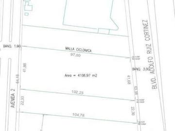 Terreno de 4,109m2 en Blvd. Ruiz Cortinez